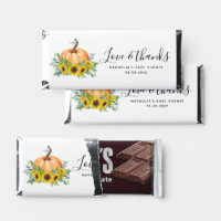 Eucalyptus Pumpkin Fall Baby Shower Hershey Bar Favors