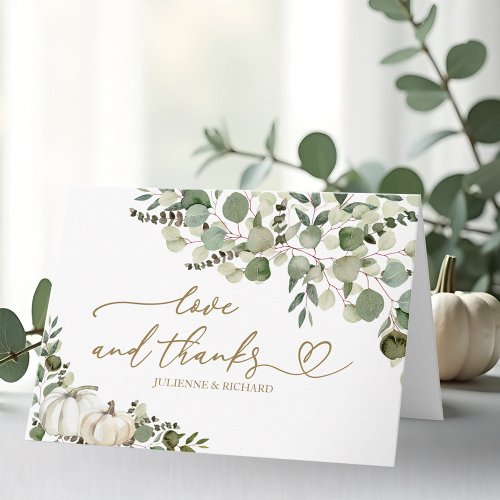 Eucalyptus Pumpkin Wedding Thank You Card