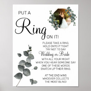 Eucalyptus Put a Ring bridal shower game sign
