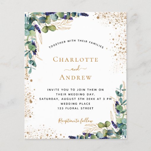 Eucalyptus Qr Code Rsvp Budget Wedding Invitation Zazzle