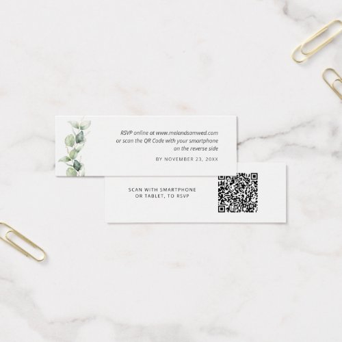 Eucalyptus QR Code RSVP Wedding Website Enclosure