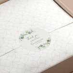 Eucalyptus Quinceanera 15th Birthday Greenery Classic Round Sticker<br><div class="desc">TIP: Matching items available in this collection. Our botanical eucalyptus birthday collection features watercolor foliage and modern typography in dark gray text. Use the "Customize it" button to further re-arrange and format the style and placement of text. Could easily be repurpose for other special events like anniversaries, baby shower, birthday...</div>