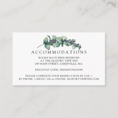 Eucalyptus Reception Enclosure Card