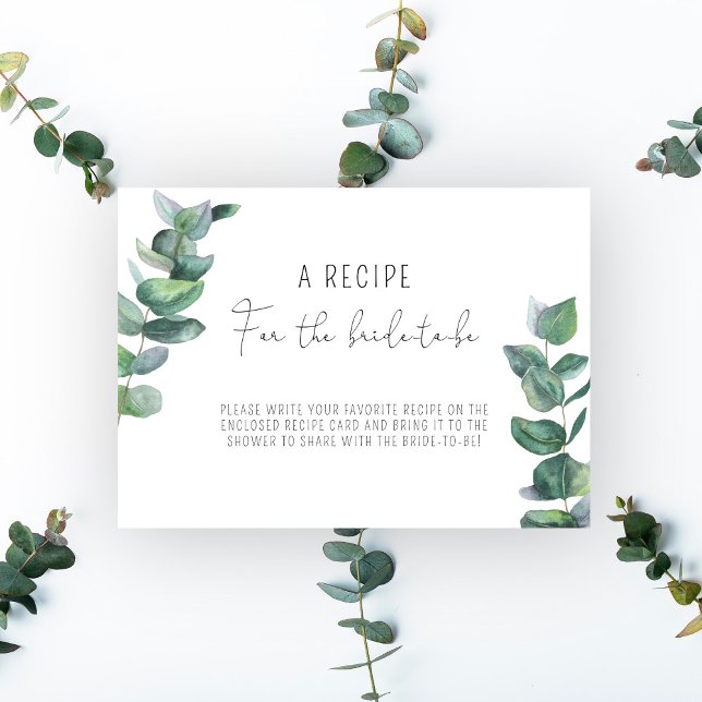Eucalyptus - Recipe for the bride-to-be Enclosure Card (Creator Uploaded)