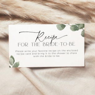Eucalyptus Recipe for the Bride-to-be request Enclosure Card