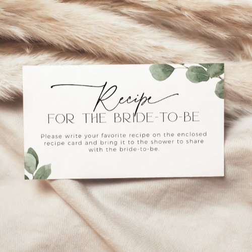 Eucalyptus Recipe for the Bride_to_be request Enclosure Card