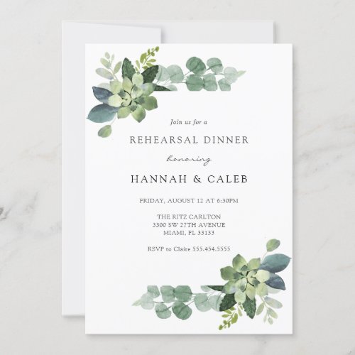 Eucalyptus Rehearsal Dinner Invitation