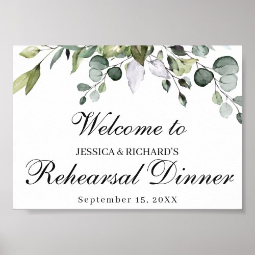 Eucalyptus Rehearsal Dinner Welcome Poster Sign