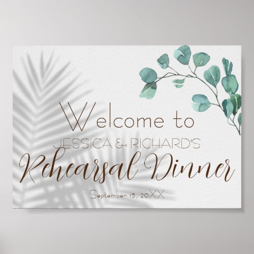 Eucalyptus Rehearsal Dinner Welcome Poster Sign