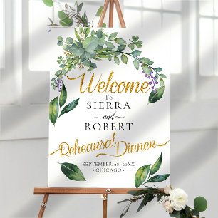 Eucalyptus Rehearsal Dinner Welcome Sign