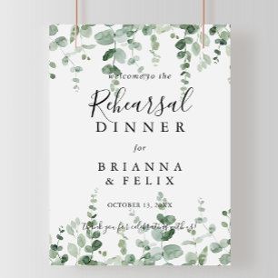 Eucalyptus Rehearsal Dinner Welcome Sign