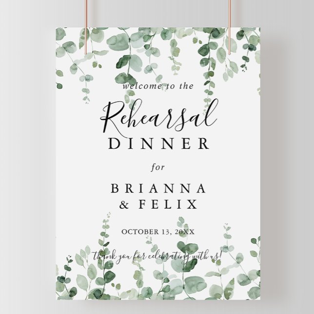 Eucalyptus Rehearsal Dinner Welcome Sign (Creator Uploaded)