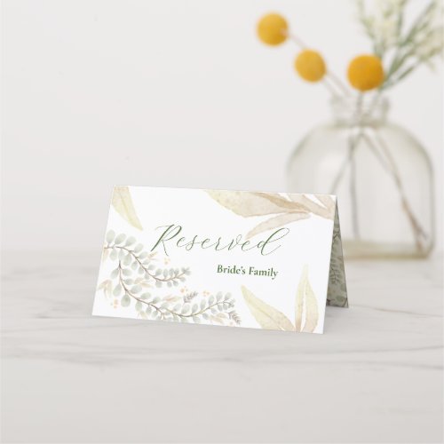 Eucalyptus Reserved Sign Place Card