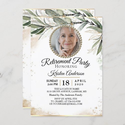 Eucalyptus Retirement Party Invitation