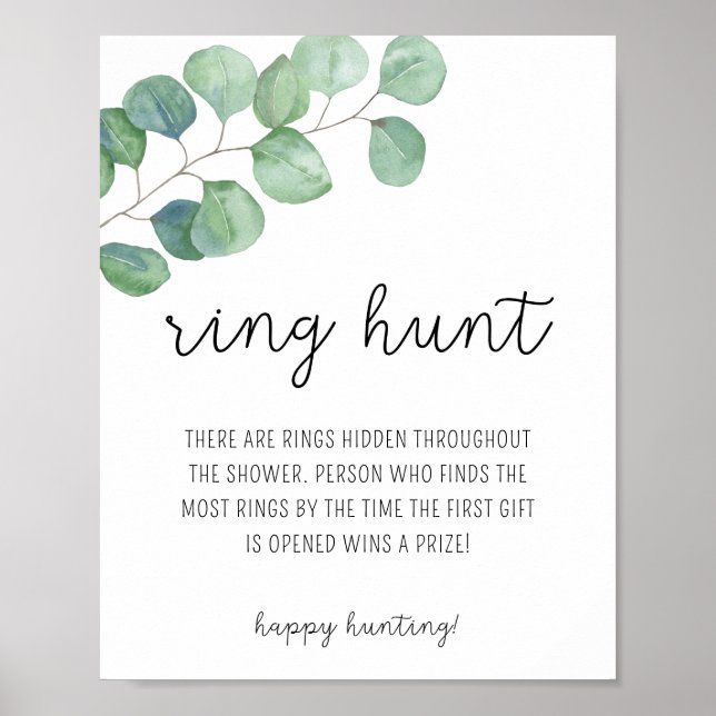 Eucalyptus - Ring hunt bridal shower game Poster (Front)