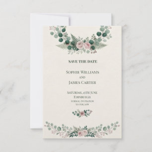 Eucalyptus Rose Greenery Wedding Save The Date