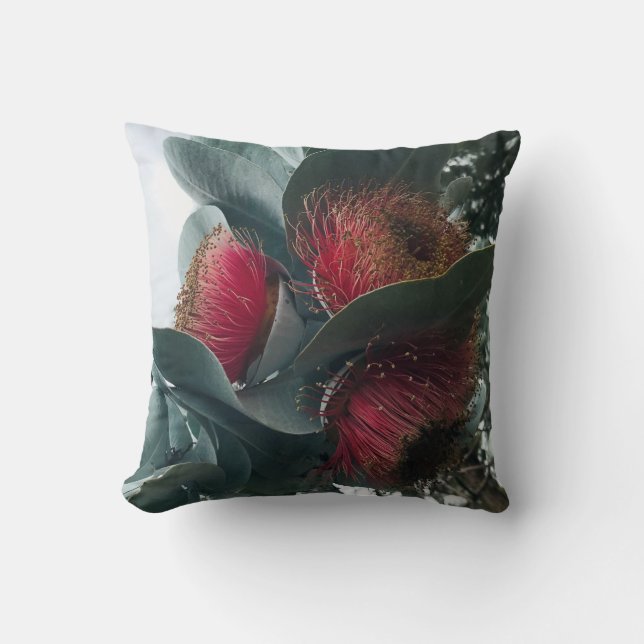 Eucalyptus Rose Mallee Throw Pillow (Front)