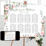 Eucalyptus &amp; Roses 8 Tables Wedding Seating Chart at Zazzle