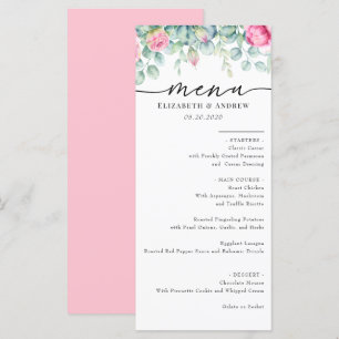 Eucalyptus Roses   Elegant Boho Greenery Wedding Menu