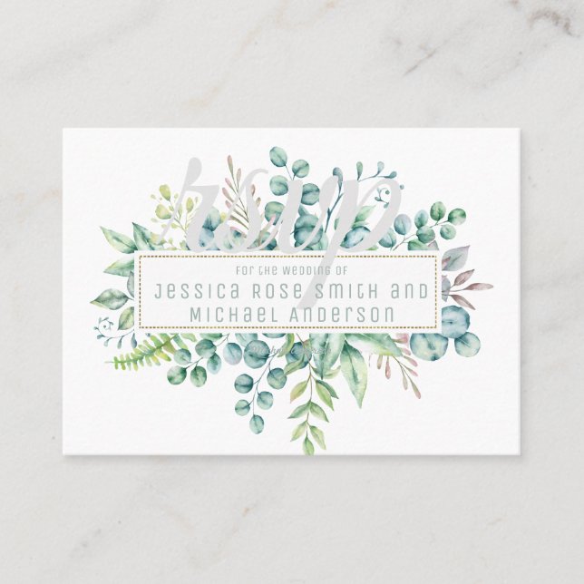 Eucalyptus RSVP Cards - Text Both Sides (Front)