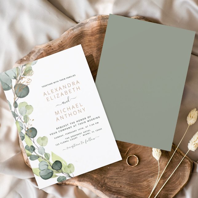Eucalyptus Rustic Botanical Greenery Wedding Invitation (Creator Uploaded)