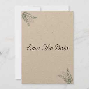 Eucalyptus Rustic Eco Friendly Kraft Save The Date Invitation
