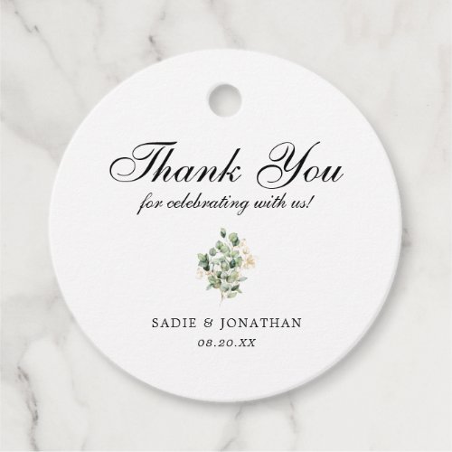 Eucalyptus Rustic Gold Thank You Favor Tags