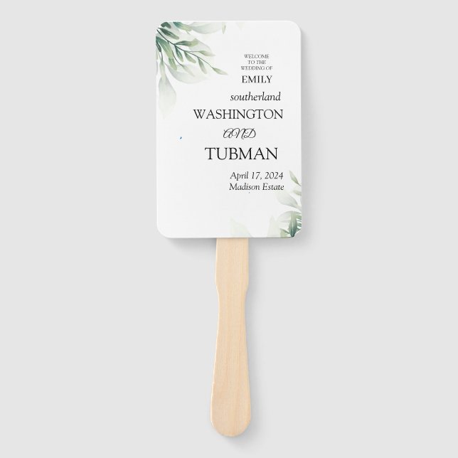  Eucalyptus Rustic Greenery  Hand Fan (Front)