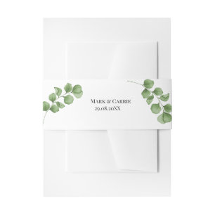 Eucalyptus Rustic Greenery Wedding Invitation Belly Band