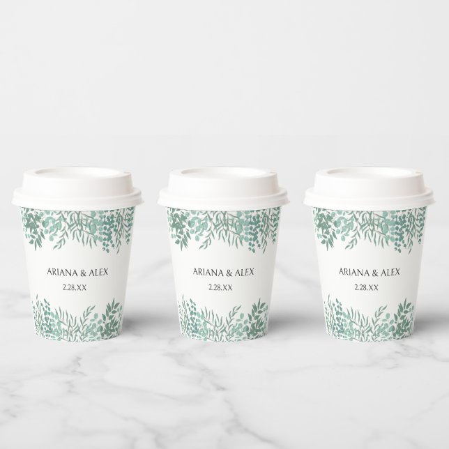 Eucalyptus Rustic Greenery Wedding Paper Cup (Multi)