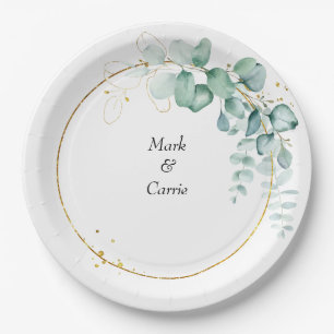 Eucalyptus Rustic Greenery Wedding Paper Plates