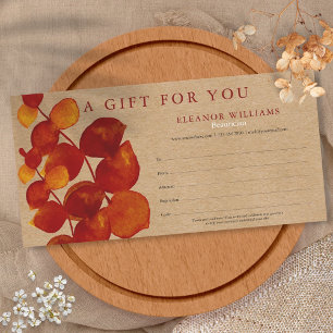 Eucalyptus Rustic Kraft Gift Certificate