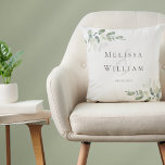 Eucalyptus Rustic Monogram Throw Pillow<br><div class="desc">From our bestselling eucalyptus corners range</div>