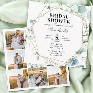Eucalyptus Rustic Photo Bridal Shower Invitation