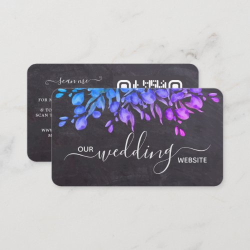 Eucalyptus Rustic Slate Wedding QR Code RSVP Enclosure Card