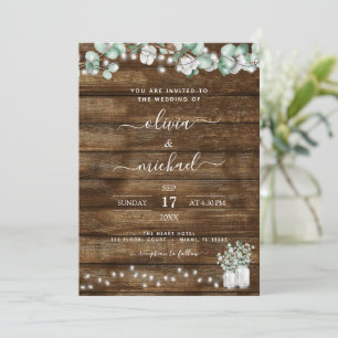 Eucalyptus Rustic Wedding Invitations