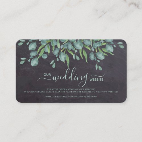 Eucalyptus Rustic Wedding QR Code RSVP Card