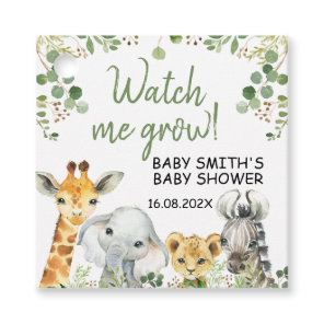 Eucalyptus Safari Baby Shower Watch Me Grow Tag