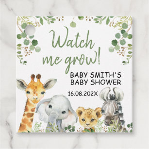 Eucalyptus Safari Baby Shower Watch Me Grow Tag