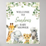 Eucalyptus Safari Baby Shower Welcome Sign at Zazzle
