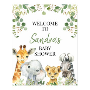 Eucalyptus Safari Baby Shower Welcome Sign