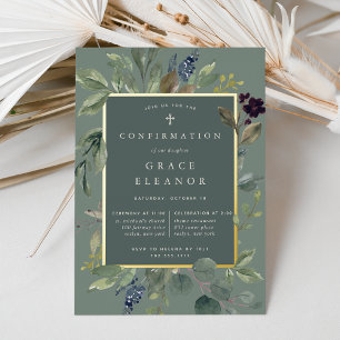Eucalyptus & Sage Confirmation Foil Invitation