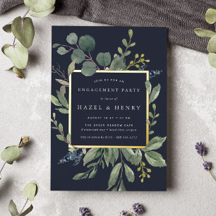 Eucalyptus & Sage Engagement Party Foil Invitation