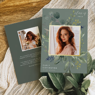 Eucalyptus & Sage Foil Graduation Announcement