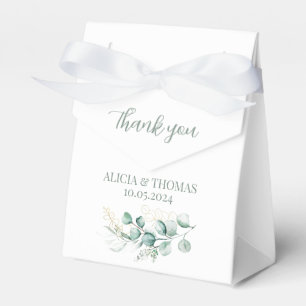 Eucalyptus Sage Green Botanical Wedding Favor Boxes