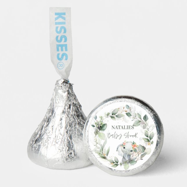 eucalyptus sage green cute elephant baby shower  hershey®'s kisses® (Front)
