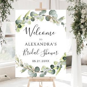 Eucalyptus Sage Green Floral Bridal Shower Foam Board