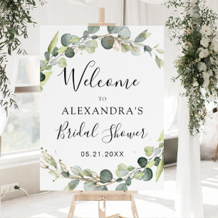 Eucalyptus Sage Green Floral Bridal Shower Foam Board