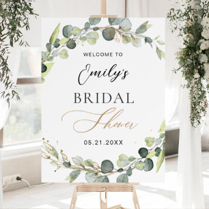 Eucalyptus Sage Green Floral Bridal Shower Foam Board