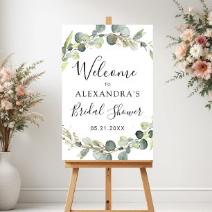 Eucalyptus Sage Green Floral Bridal Shower Foam Board